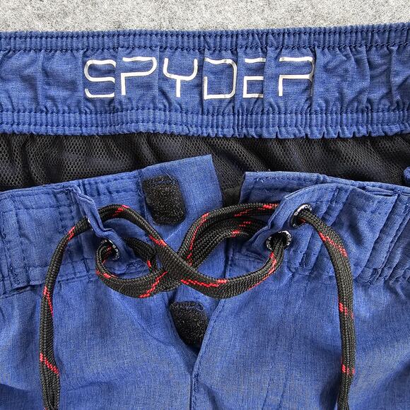 Spyder Swim Trunks Small Board Shorts Mens Blue Mesh Lining Pockets 8" Inseam - Picture 12 of 14